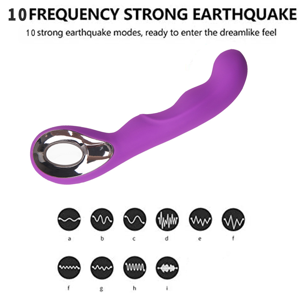 Female G Spot Curved Clit Anal Vibrator with 10 Powerful Vibrating Modes