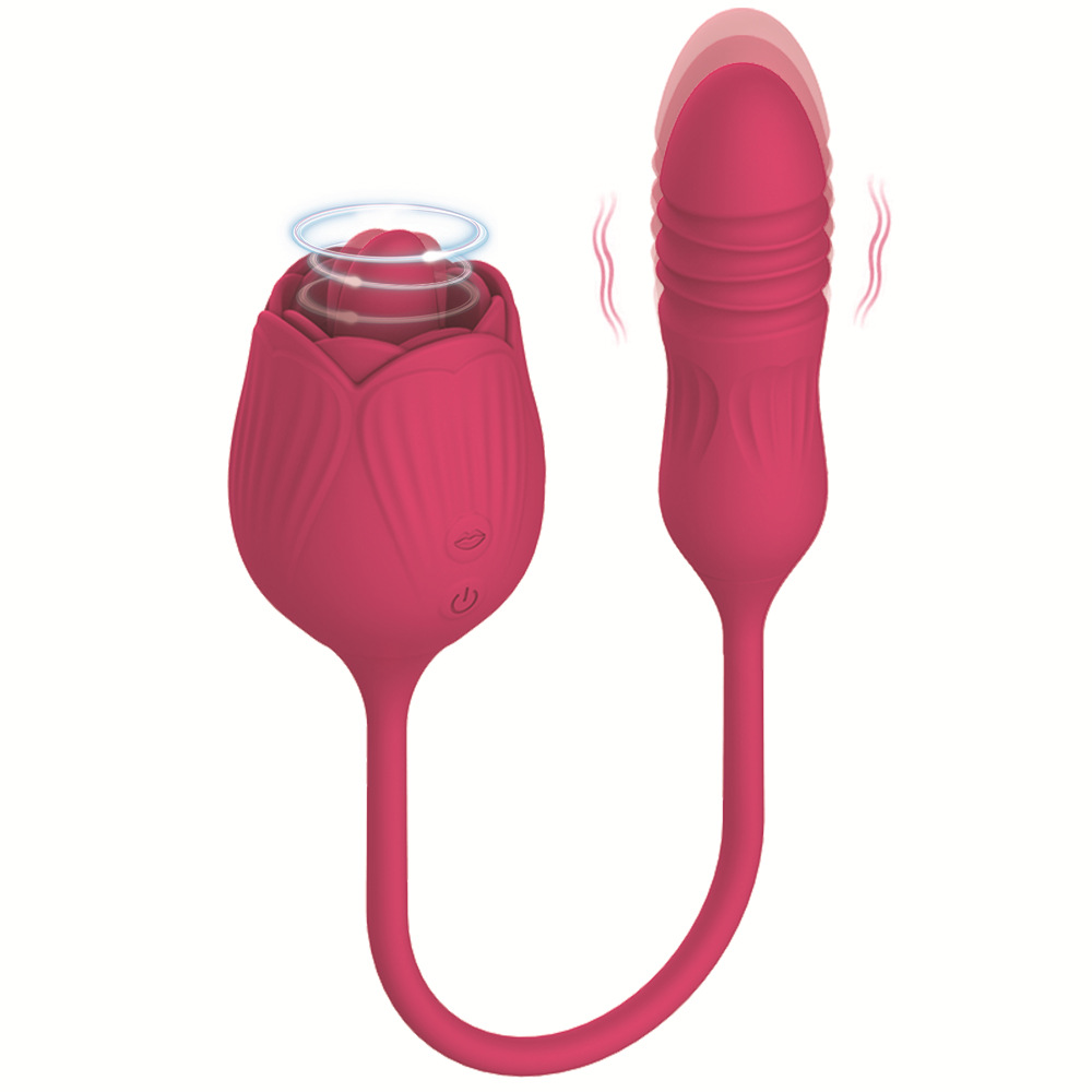 Rose Dildo Vibrator--3in1 Stimulator for  Couples