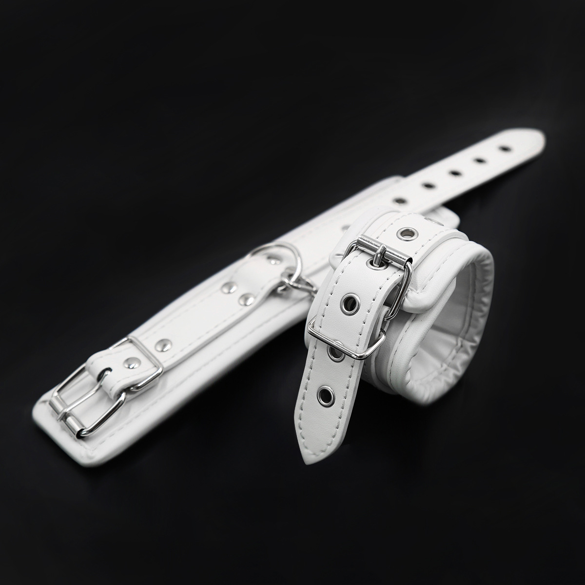 Couple Sex Toys White Leather Foot Cuffs/Handcuffs